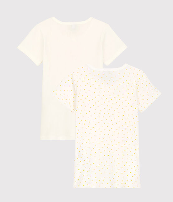 Juego de 2 camisetas de manga corta con estampado de corazón de niña de algodón variante 1