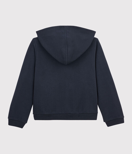 Sudadera con capucha de felpa de niña. azul SMOKING