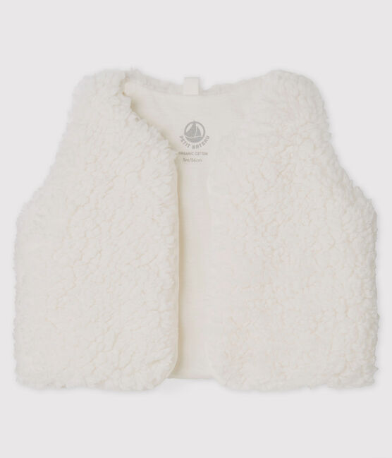 Chaleco de bebé niña de borreguillo blanco MARSHMALLOW