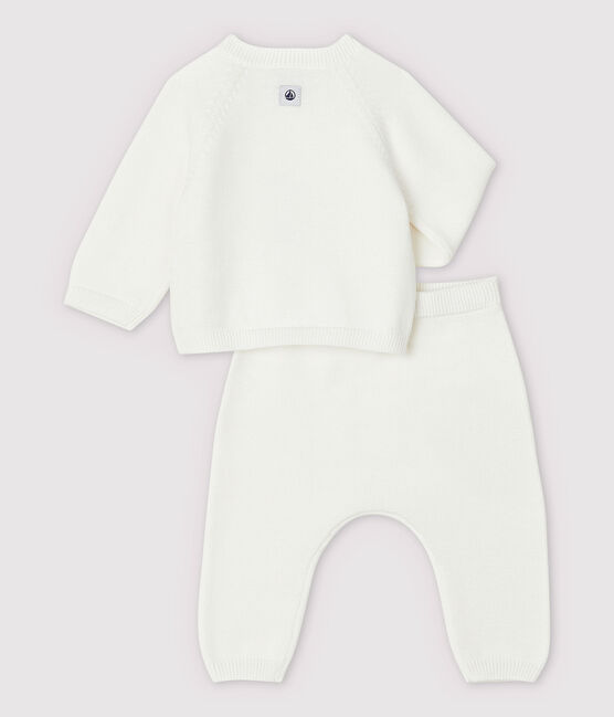 Conjunto de 2 prendas blancas de bebé en punto de algodón ecológico blanco MARSHMALLOW