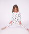 Pijama infantil de mulet&oacute;n con estampado de Navidad blanco/multicolor