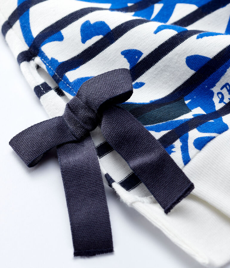 Marinera de manga larga de punto de beb&eacute; ni&ntilde;a. blanco/azul