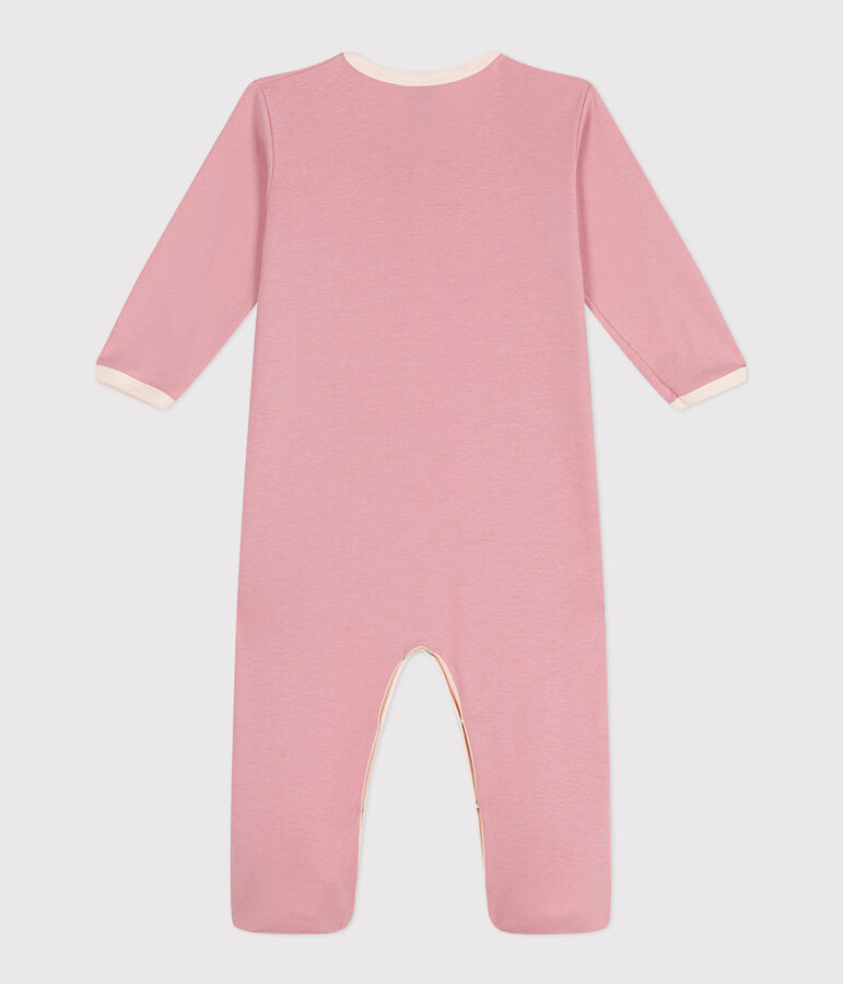 Pijama de algod&oacute;n liso para beb&eacute; rosa CHARME