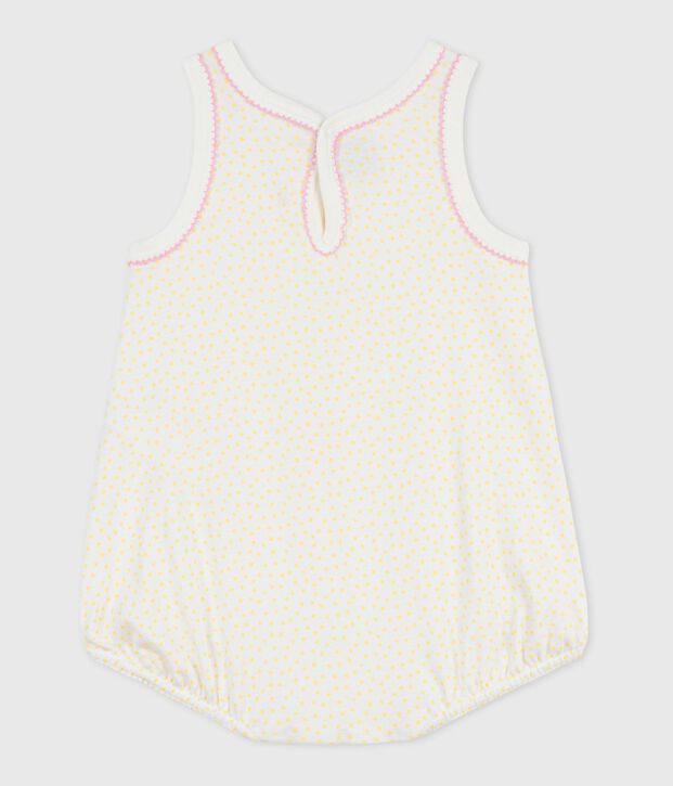 Mono corto sin mangas de algod&oacute;n para beb&eacute; amarillo/amarillo