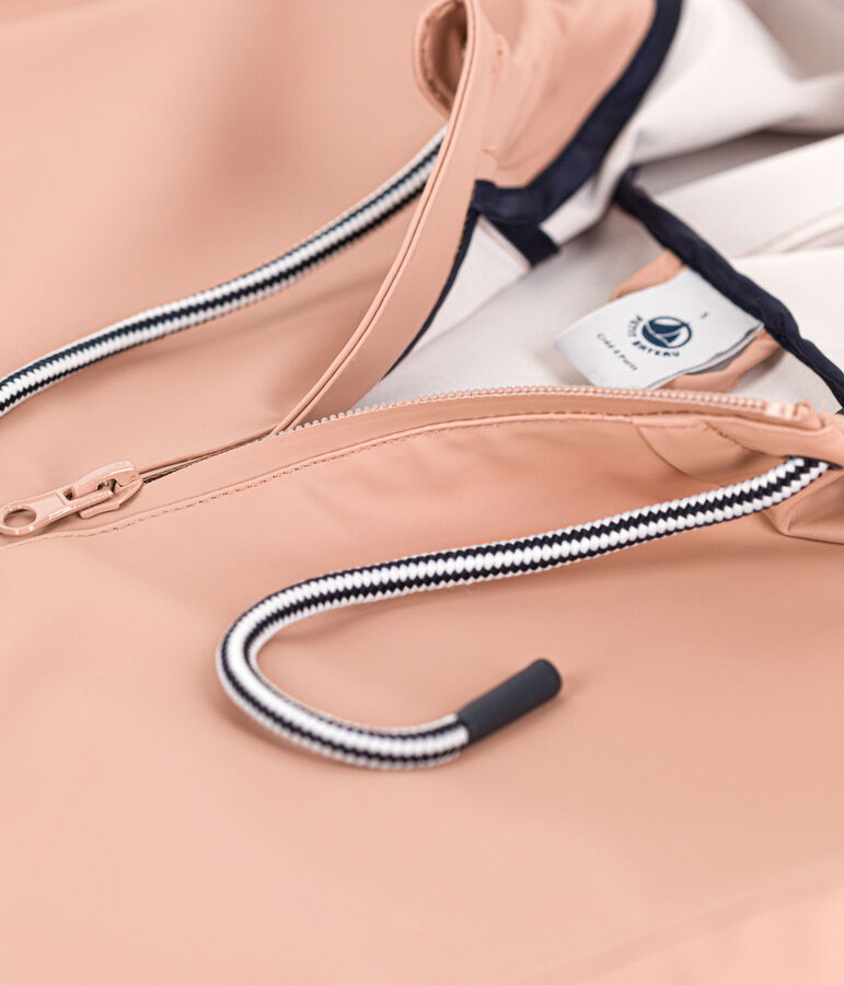 Chubasquero largo y ligero de material reciclado unisex beige VINTAGE