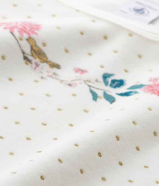 Chemise de nuit fille en bouclette velours blanco LAIT/amarillo OR