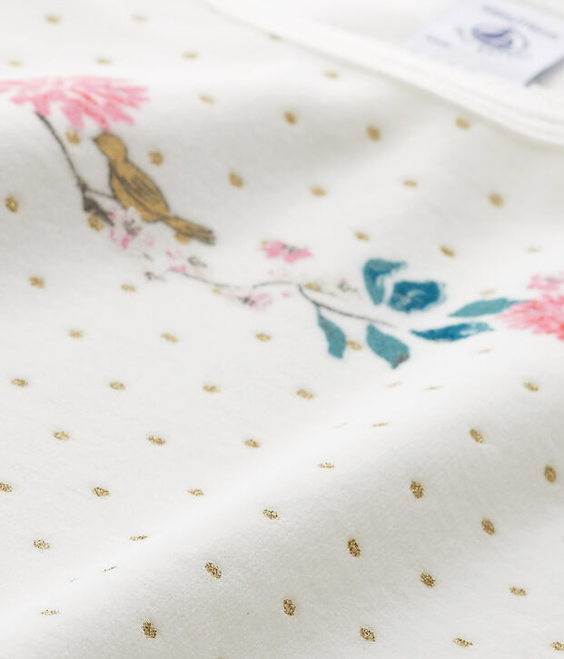 Chemise de nuit fille en bouclette velours blanco/amarillo