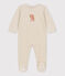 Pelele de terciopelo con búhos para bebé beige MONTELIMAR CHINE