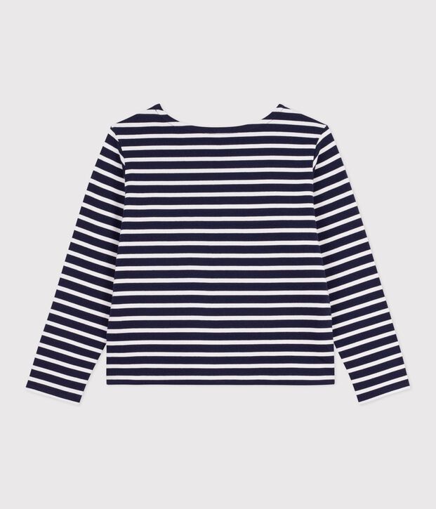 Marinera de algod&oacute;n a rayas para mujer azul/blanco