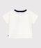Camiseta de algodón de manga larga con estampado de logo vintage para bebé blanco MARSHMALLOW