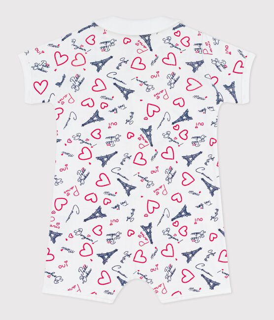 Mono corto de algodón con cuello y estampado de París para bebé blanco MARSHMALLOW/blanco MULTICO