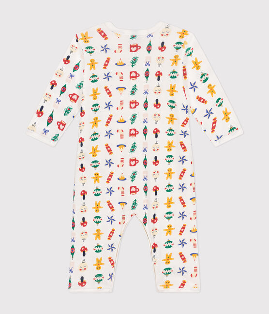 Pijama sin pies de algodón con estampado para bebé blanco MARSHMALLOW/blanco MULTICO