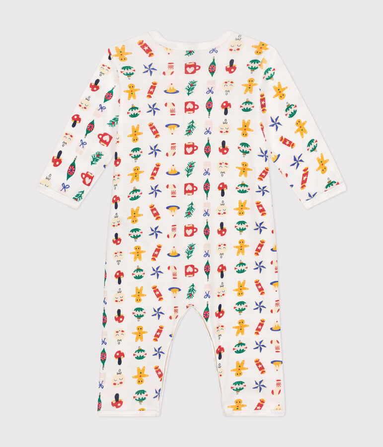 Pijama sin pies de algod&oacute;n con estampado para beb&eacute; blanco/multicolor