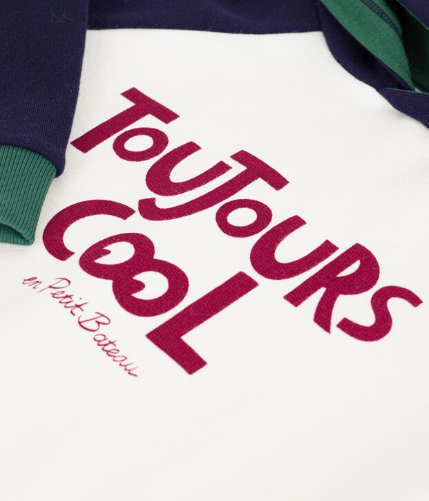 Sudadera infantil de algod&oacute;n con estampado crudo/multicolor