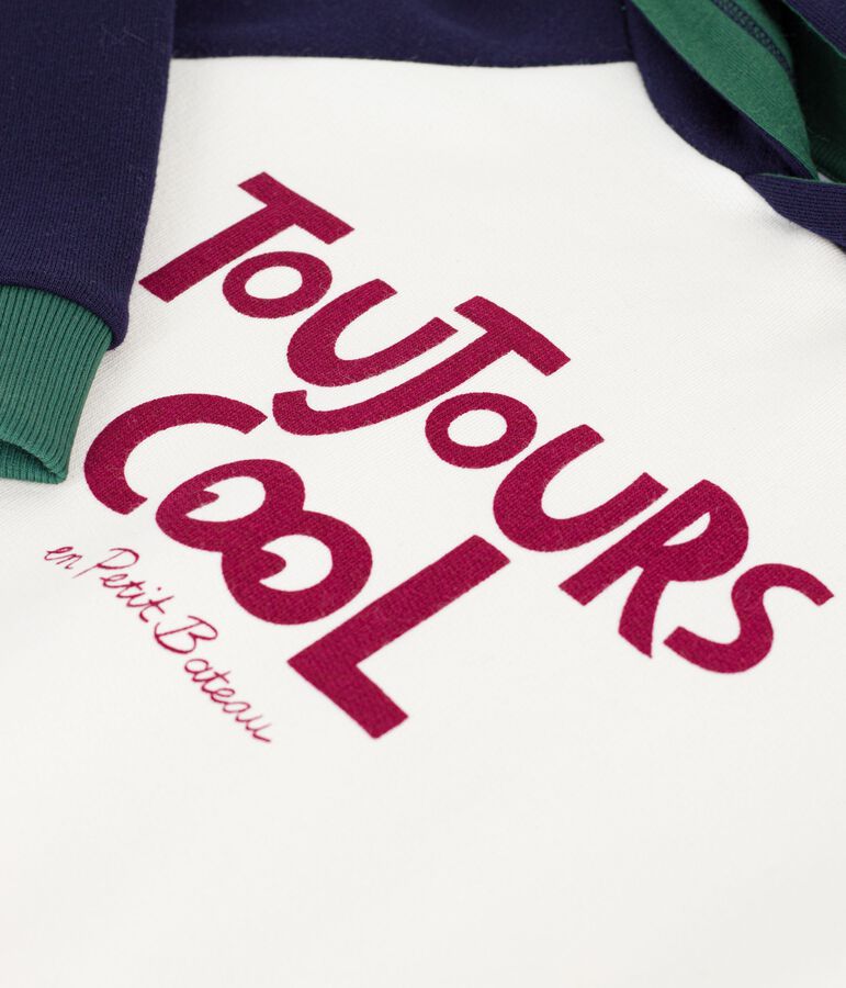 Sudadera infantil de algod&oacute;n con estampado crudo/multicolor