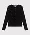 Cárdigan de algodón liso para mujer negro BLACK