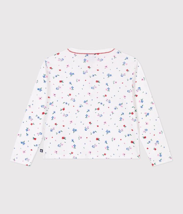 C&aacute;rdigan infantil de algod&oacute;n con estampado de flores blanco/multicolor