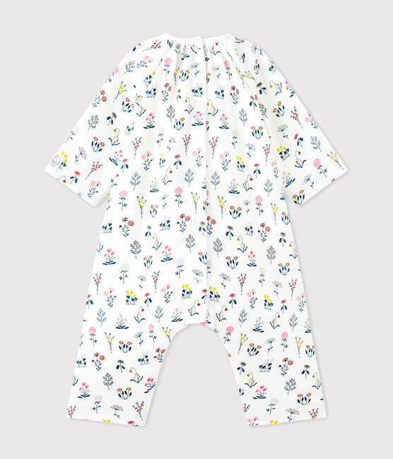 Pelele para bebé niña en túbico estampado blanco LAIT/blanco MULTICO