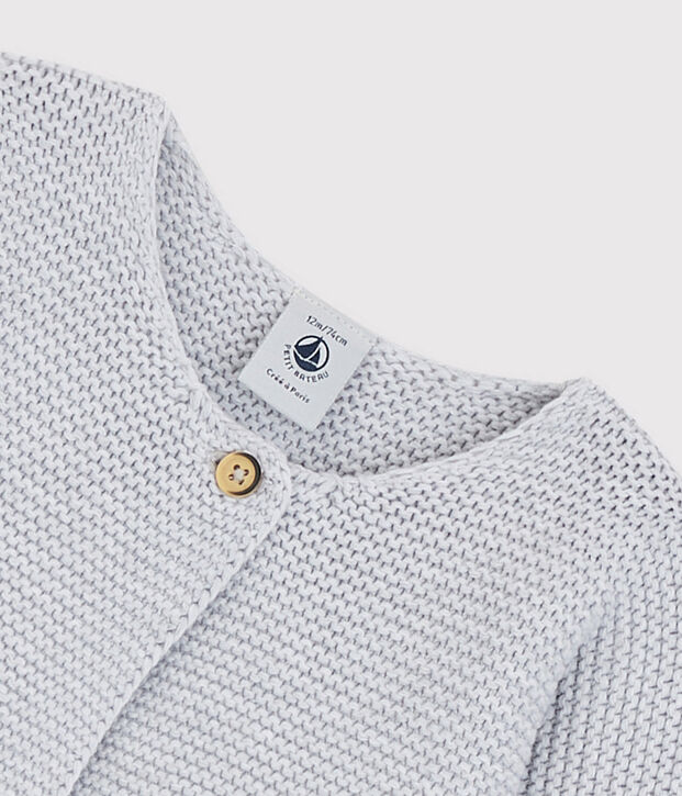 C&aacute;rdigan de punto de beb&eacute; de algod&oacute;n org&aacute;nico gris