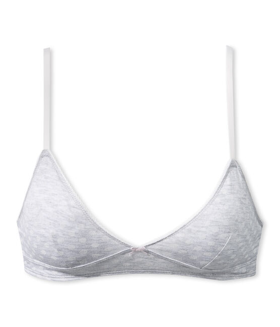 Girl's polka dot bra gris POUSSIERE/blanco LAIT