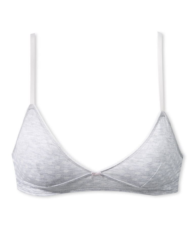 Girl's polka dot bra gris/blanco