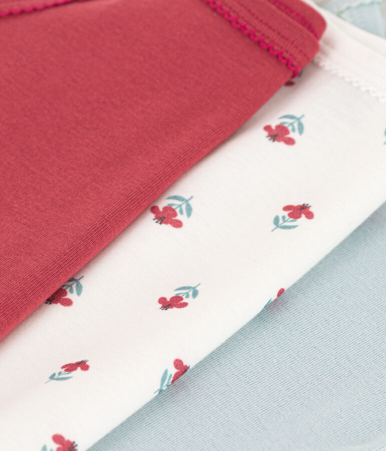 Juego de 3 bodis de tirantes de algod&oacute;n con flores multicolor