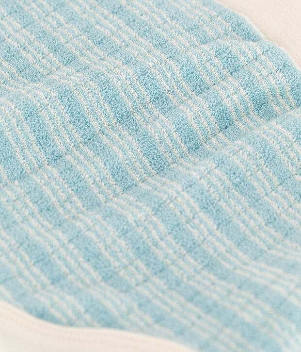 Shorts de rizo a rayas para beb&eacute; verde/crudo