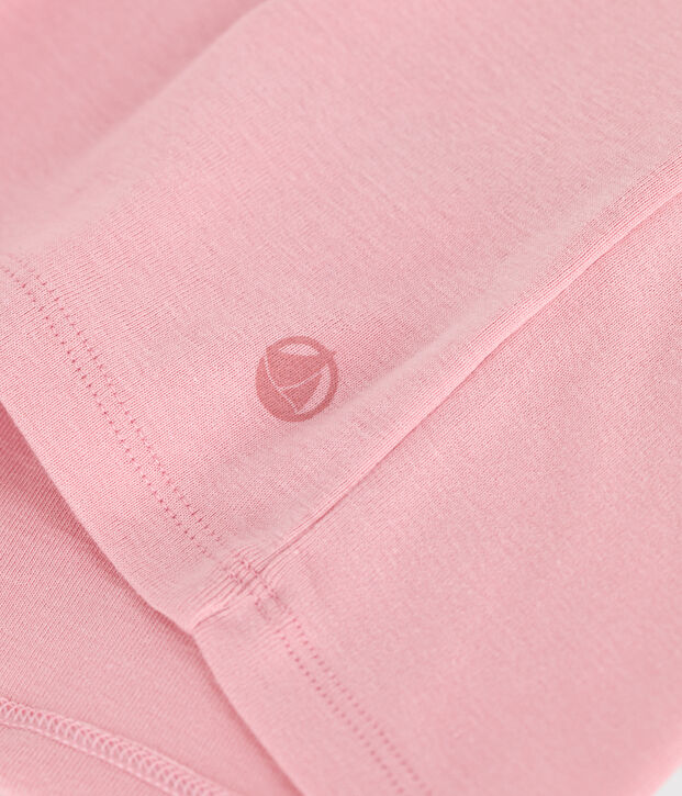 Camiseta lisa Ic&oacute;nica de algod&oacute;n con punto cocotte para mujer rosa