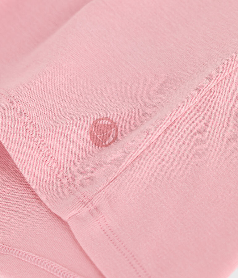 Camiseta lisa Ic&oacute;nica de algod&oacute;n con punto cocotte para mujer rosa