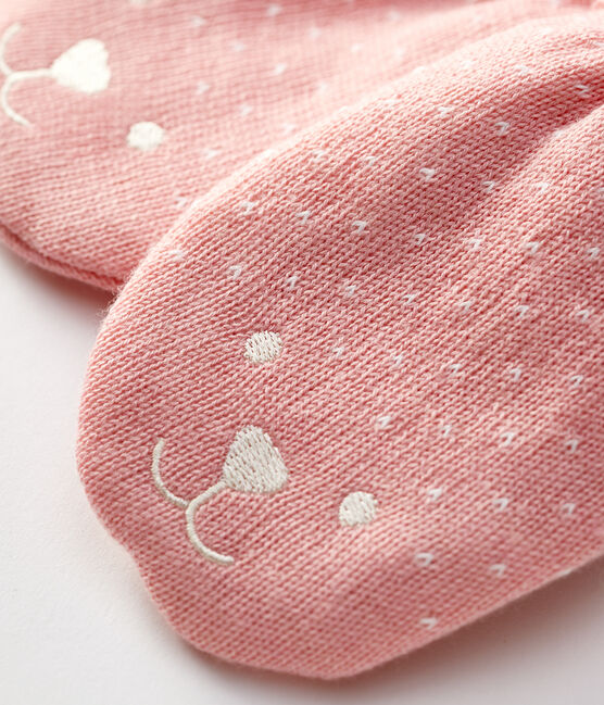 Manoplas para bebé con forro de microfibra polar rosa CHARME