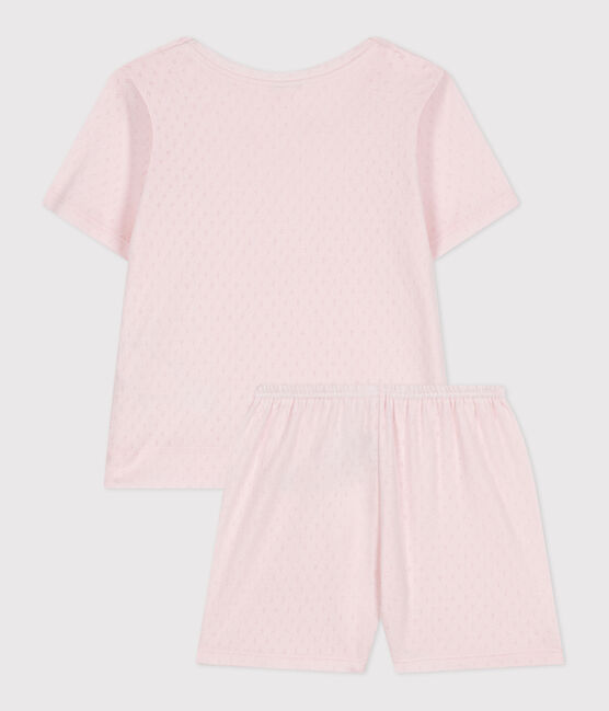 Pijama corto infantil de algodón rosa FLEUR
