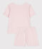 Pijama corto infantil de algodón rosa FLEUR