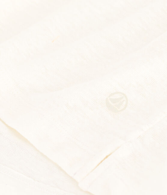 Camiseta LA RECTA de algodón con cuello redondo para mujer blanco ECUME