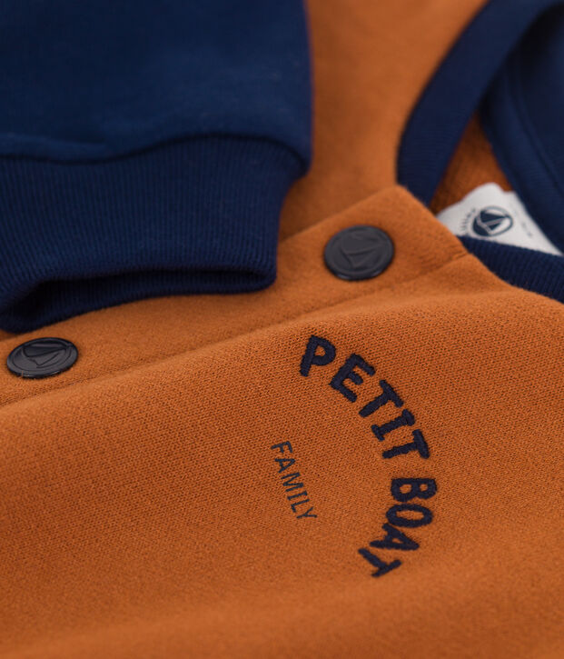 Chaqueta teddy de felpa para beb&eacute; marron/azul