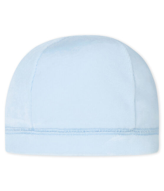 Gorrito de nacimiento para bebé en terciopelo azul FRAICHEUR