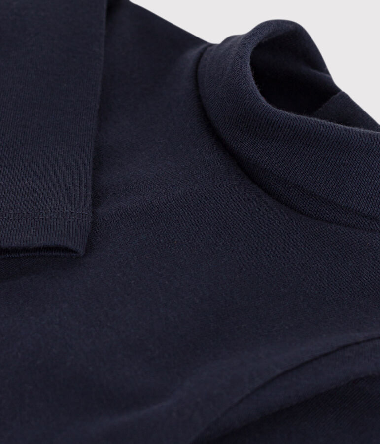 Body de manga larga con cuello vuelto para beb&eacute; azul