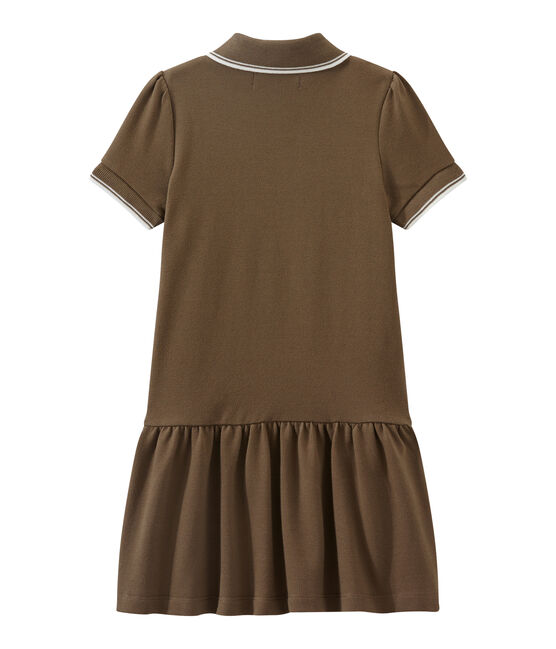 Vestido para niña de manga corta marron SHITAKE
