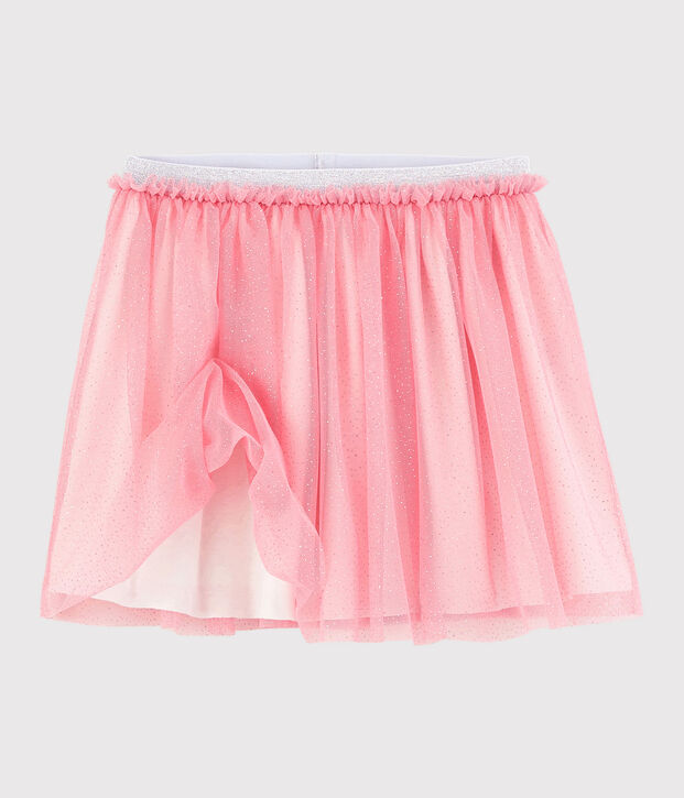 Falda de tul con lentejuelas de ni&ntilde;a rosa/gris