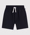 Pantalón corto infantil de sarga de algodón y lino azul SMOKING