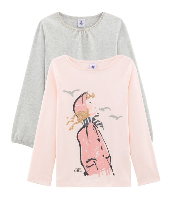 Juego de dos camisetas de niña variante 1