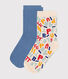 2 pares de calcetines infantiles de algodón Petit Bateau