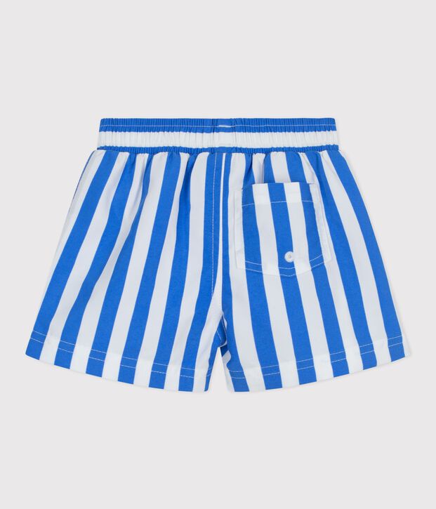 Ba&ntilde;ador a rayas para beb&eacute; azul/blanco