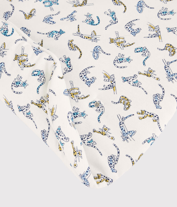 Saco de beb&eacute; con estampado de panteras de algod&oacute;n org&aacute;nico blanco/multicolor