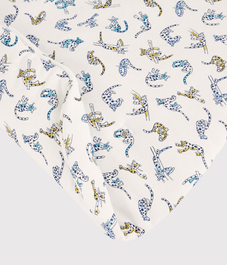 Saco de beb&eacute; con estampado de panteras de algod&oacute;n org&aacute;nico blanco/multicolor