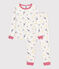 Pijama infantil de algodón con pierna muy ajustada y estampado de corazones blanco MARSHMALLOW/blanco MULTICO