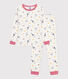 Pijama infantil de algodón con pierna muy ajustada y estampado de corazones