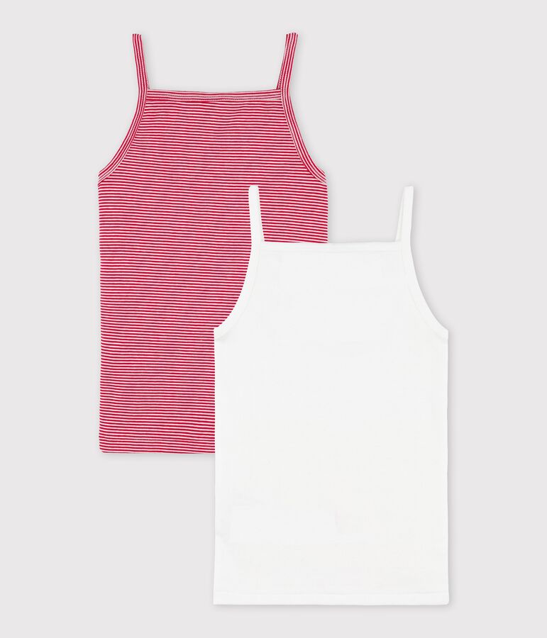 Juego de 2 camisetas de tirantes para ni&ntilde;a peque&ntilde;a multicolor