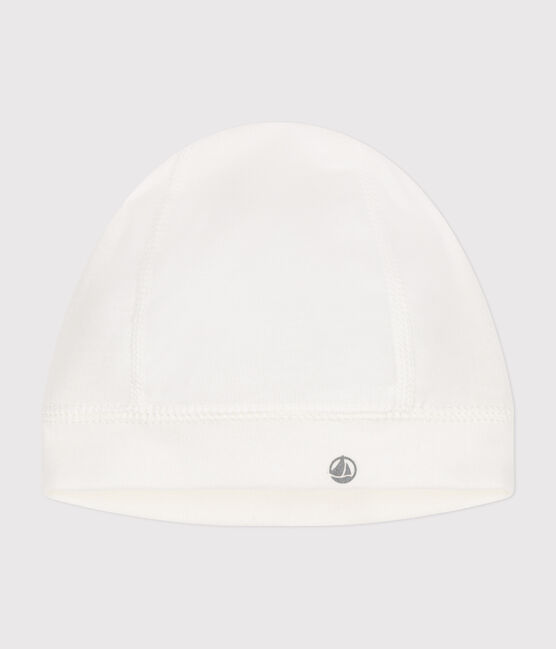 Gorro de punto para recién nacido blanco MARSHMALLOW