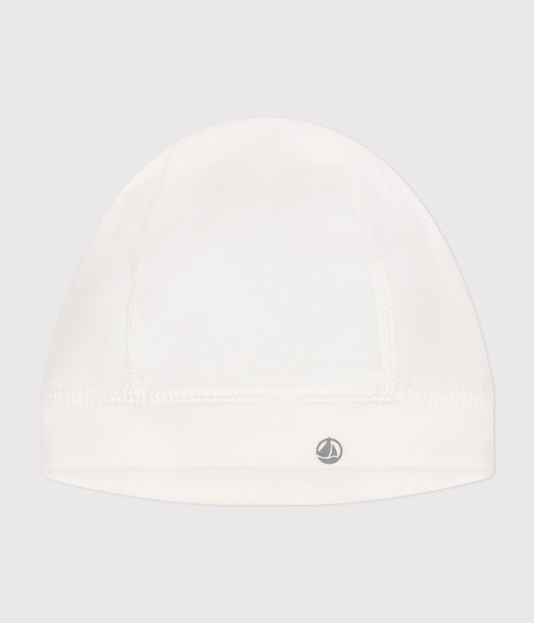 Gorro de punto para reci&eacute;n nacido blanco