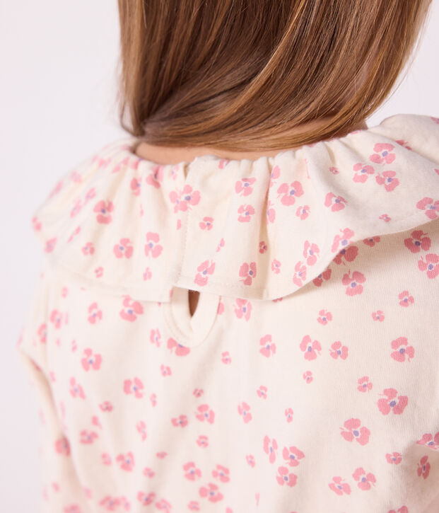 Camiseta infantil de algod&oacute;n de manga larga con estampado crudo/multicolor